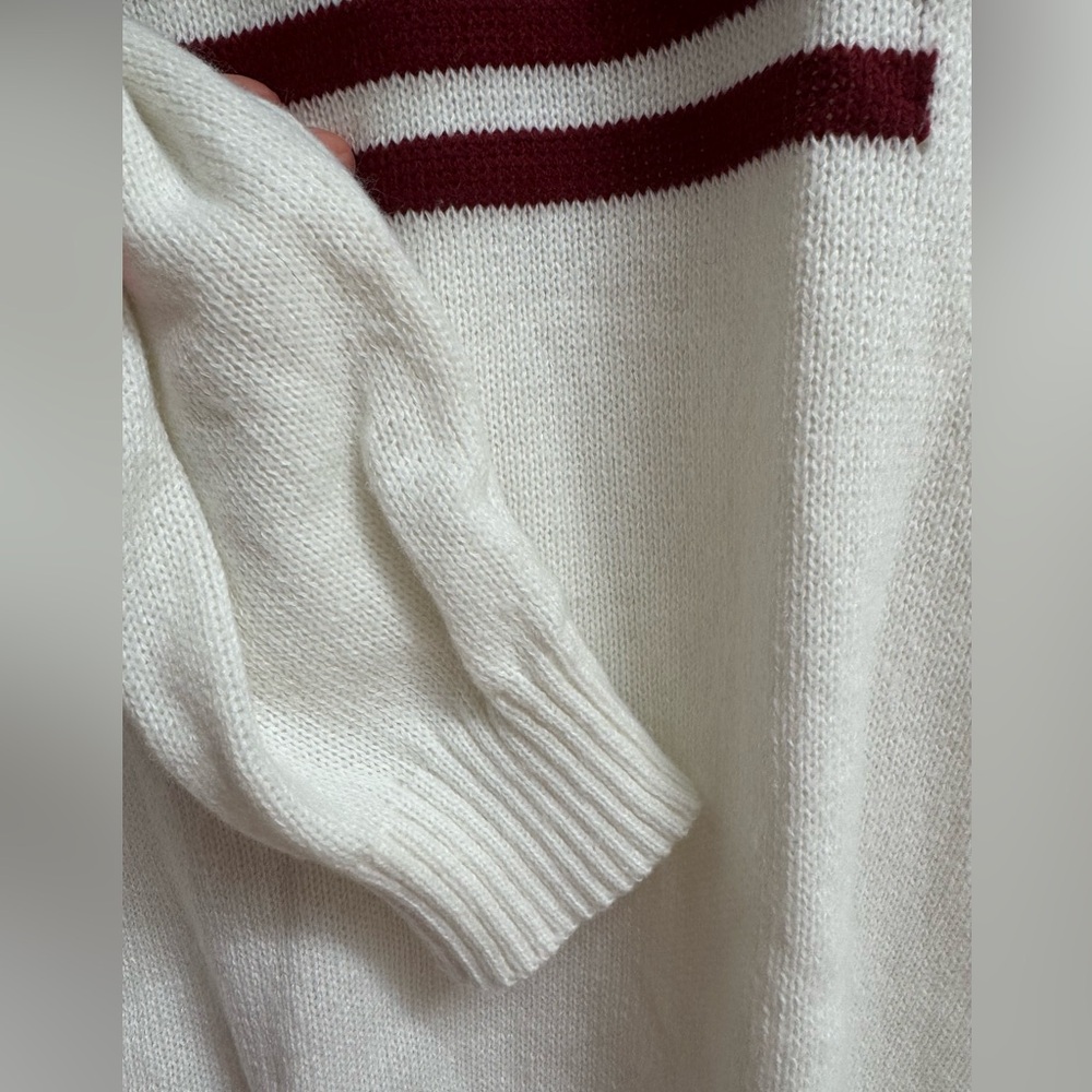 White American Flag Embroidered Stitched Mock Neck Sweatshirt Size Large - Picture 8 of 8